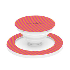 Pink And Orange Striped Diagonal Phone Grip And Stand by etchd