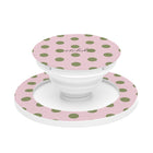 Green & Pink Polka Dot Phone Grip And Stand