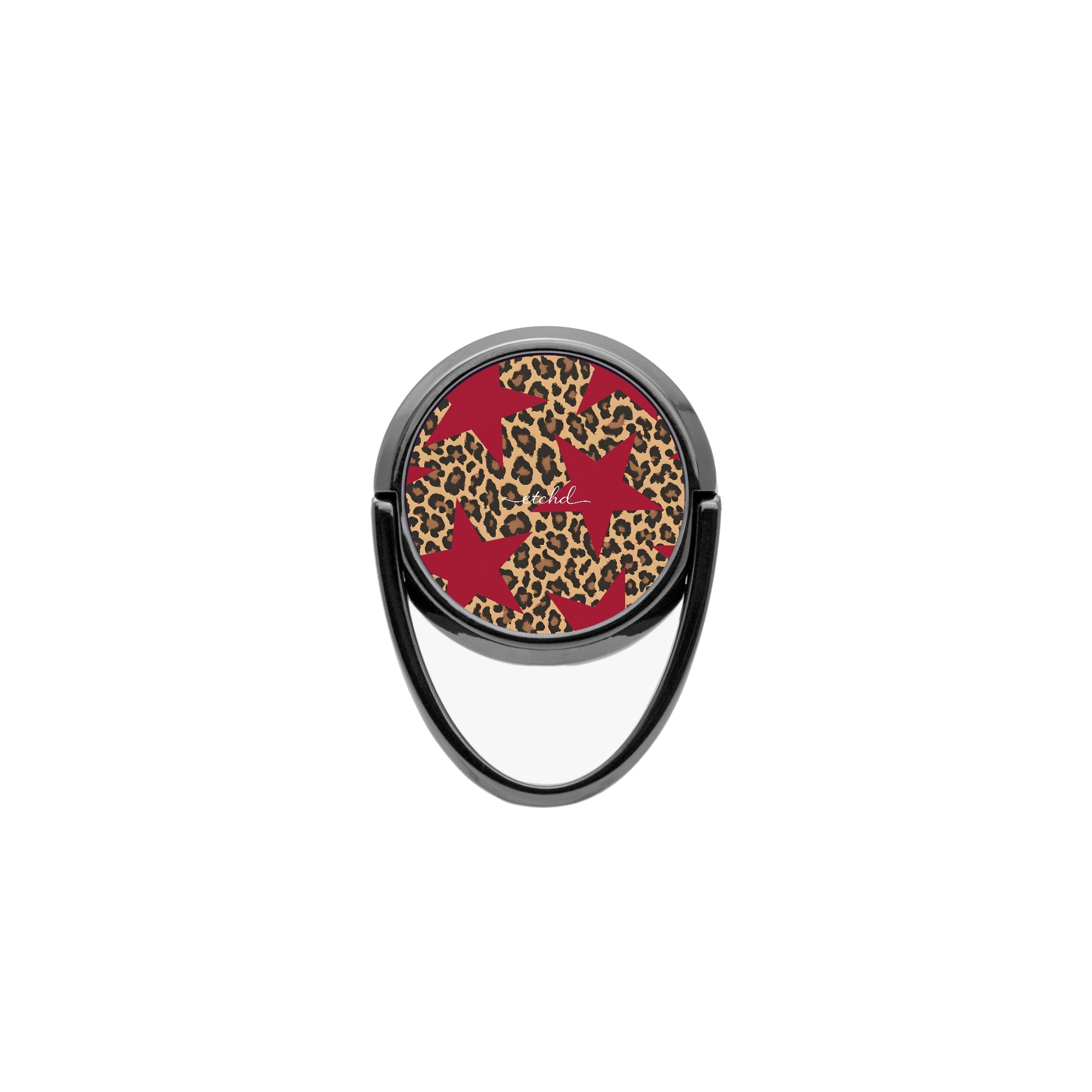 Leopard & Red Stars Phone Ring Holder by etchd, view 4