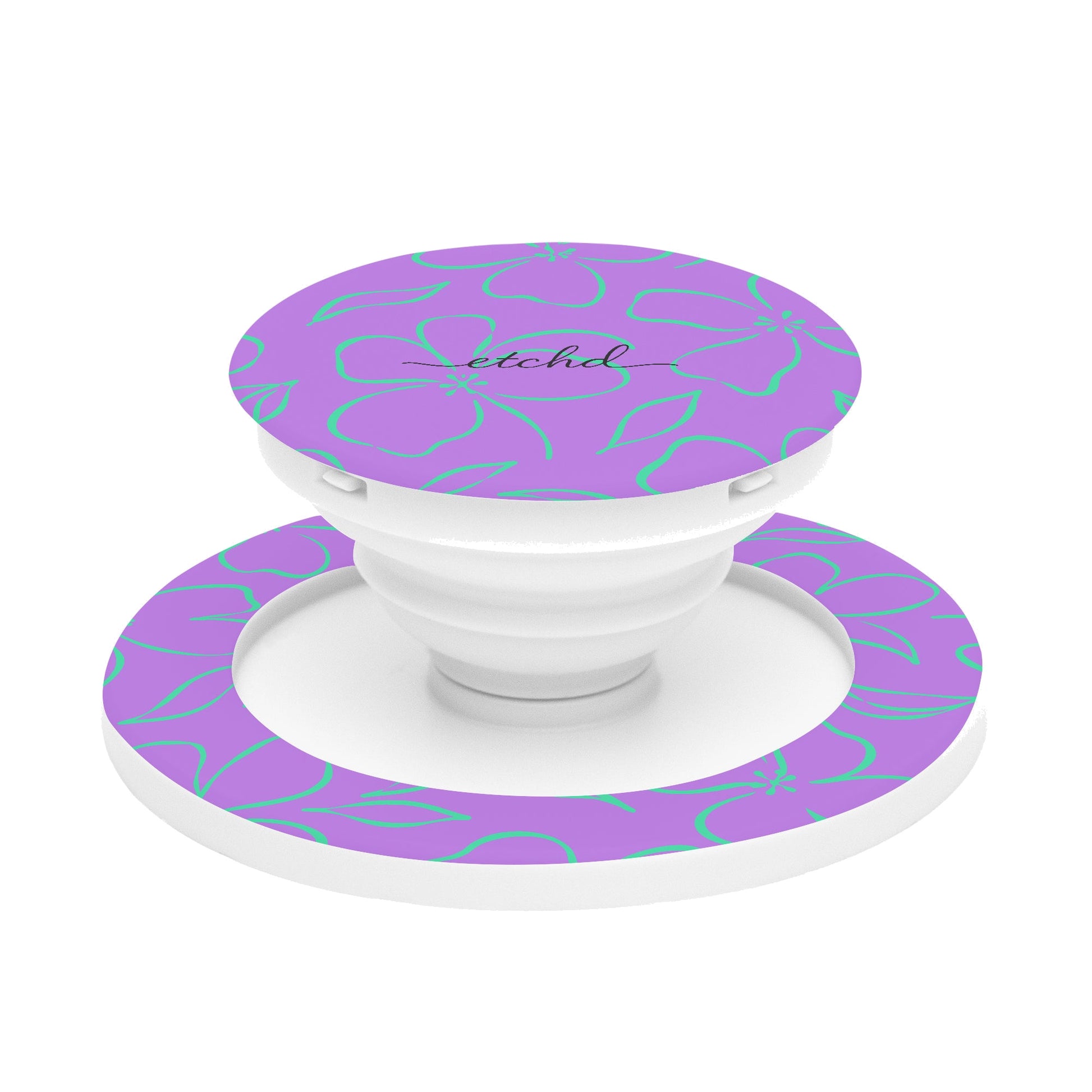 Lilac & Hypermint Floral Agarre y soporte para móvil de etchd