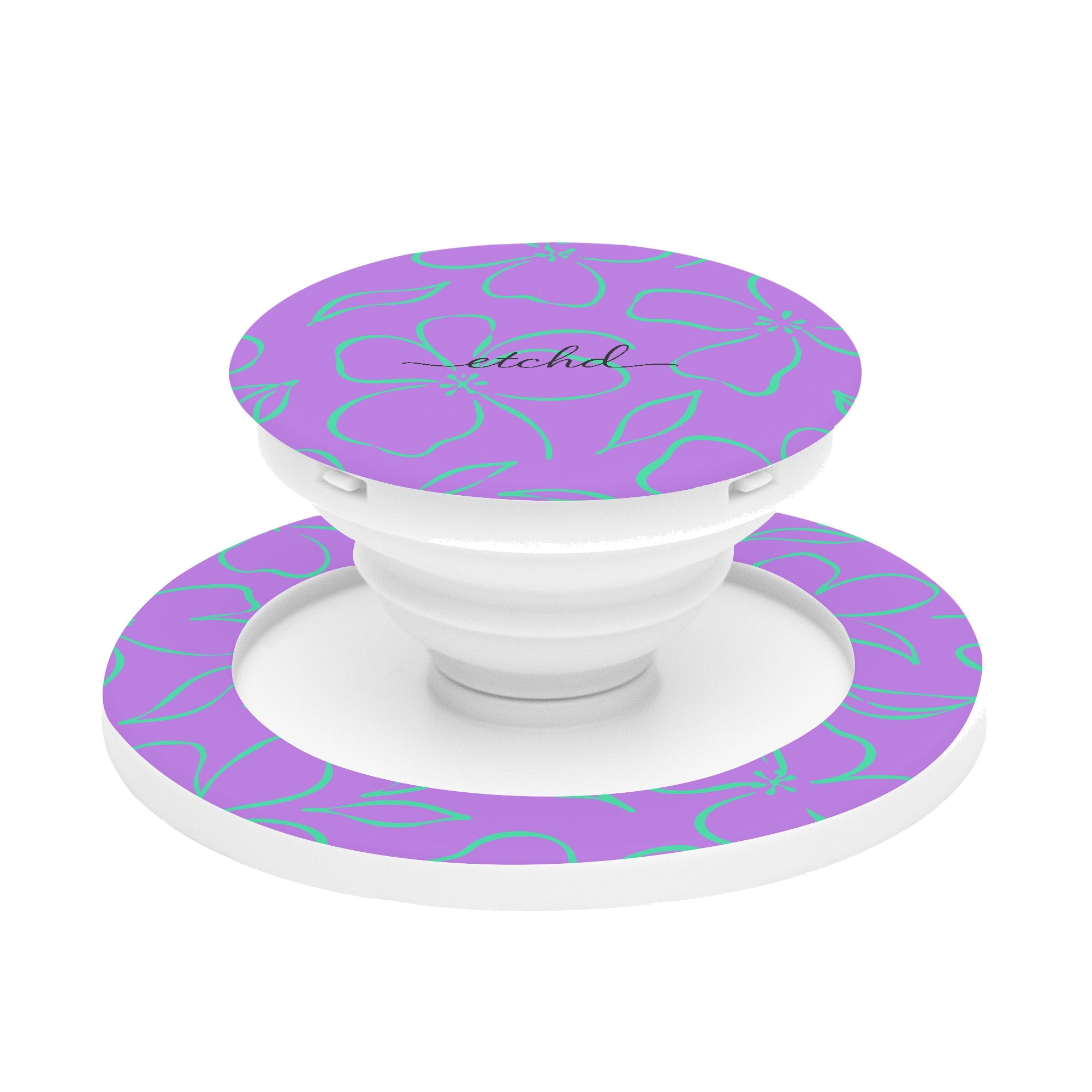 Lilac & Hypermint Floral Phone Grip And Stand by etchd