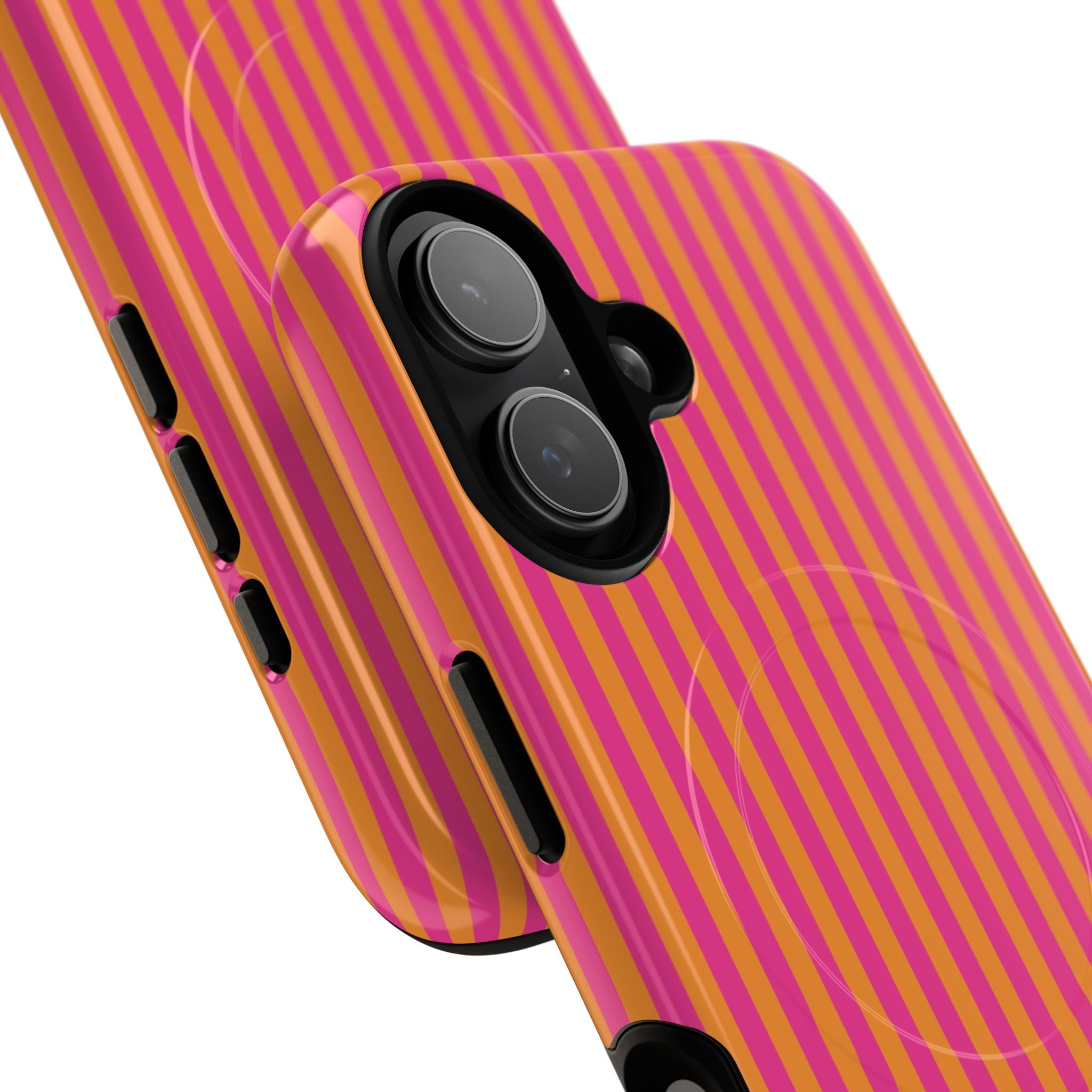 Pink & Orange Striped Magnetic Phone Case by etchd, view 87