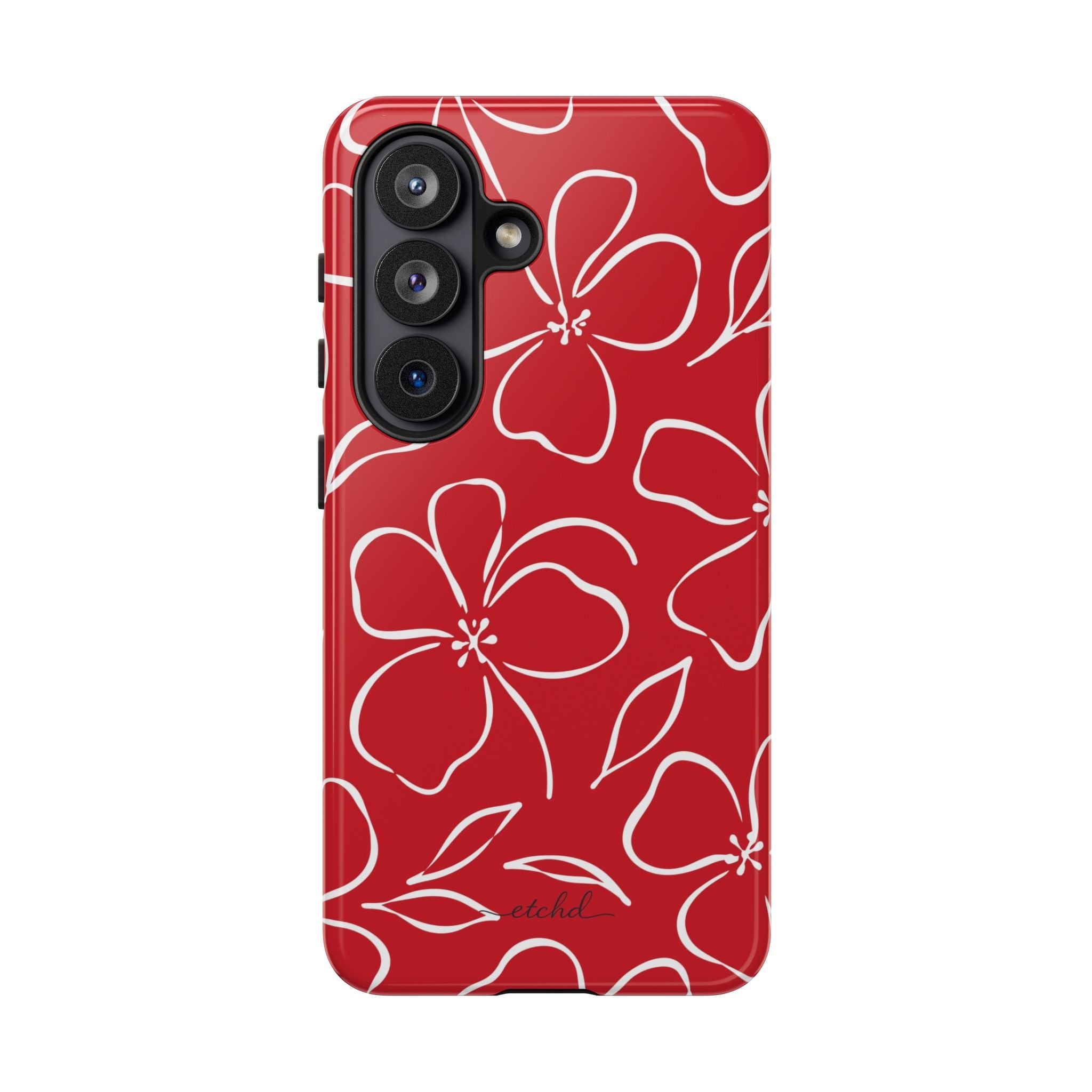Classic Red & White Floral Phone Case by etchd, view 61