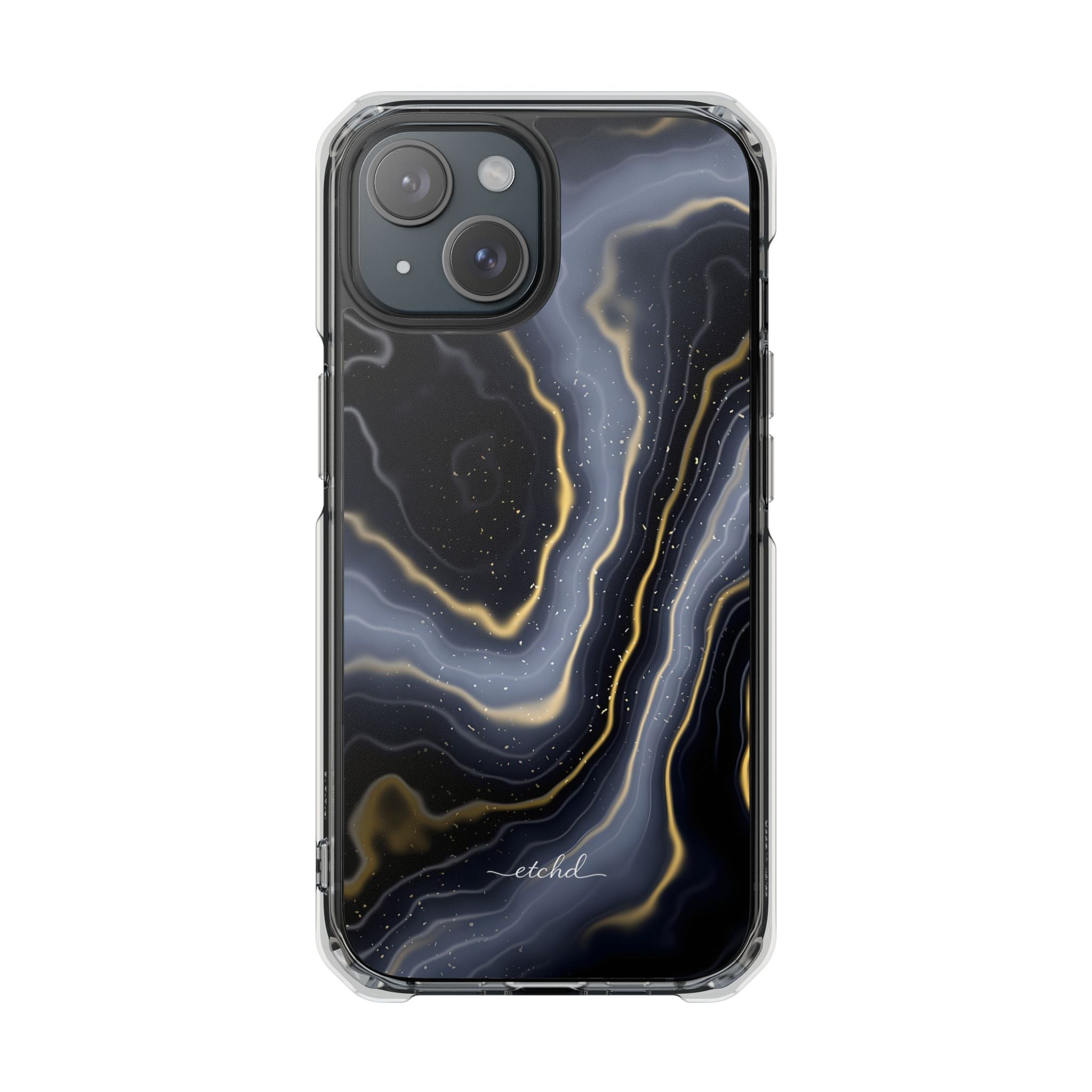 Obsidian Gold Clear Magnetic Phone Case by etchd, view 2
