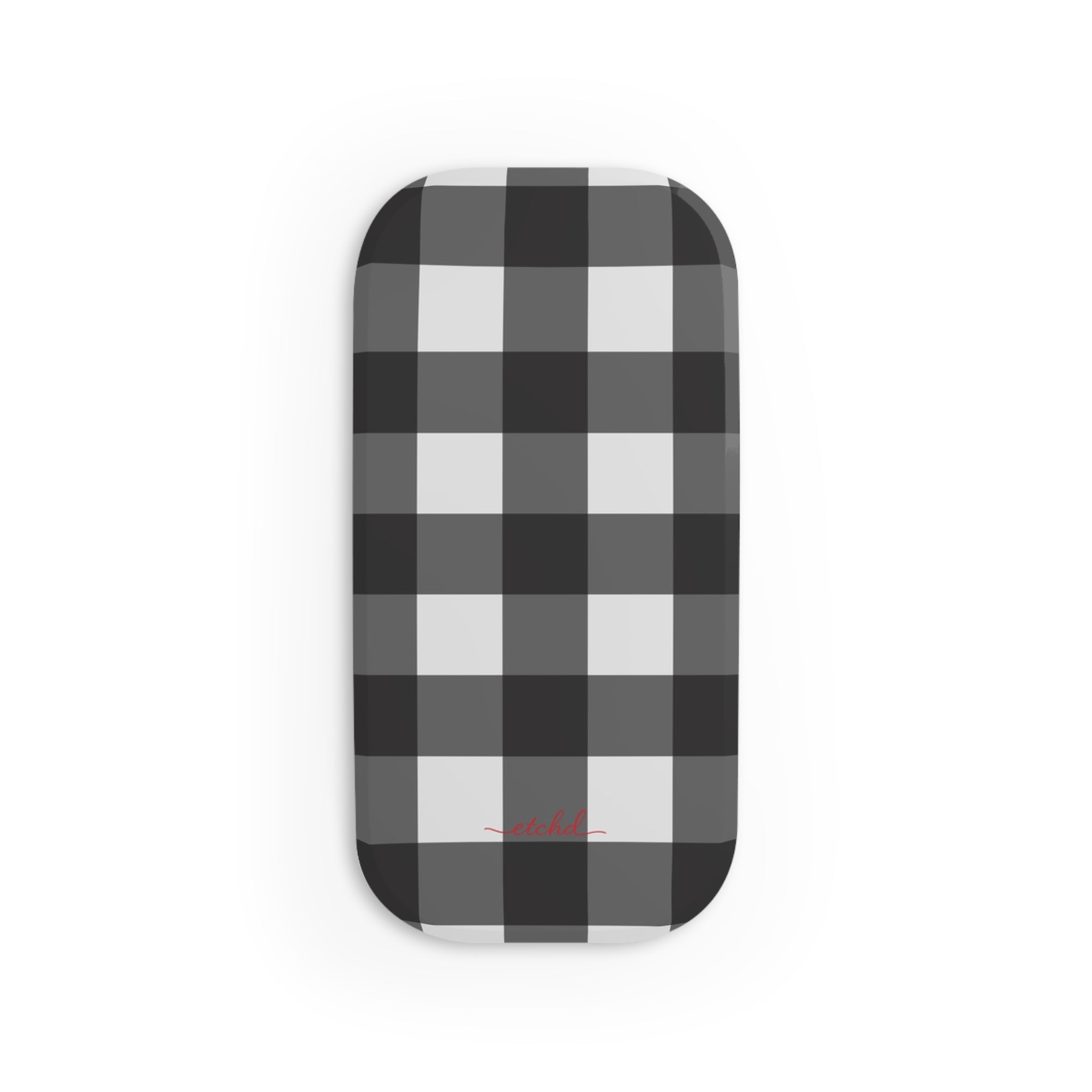 Black & White Gingham Click-On Phone Grip by etchd, view 2