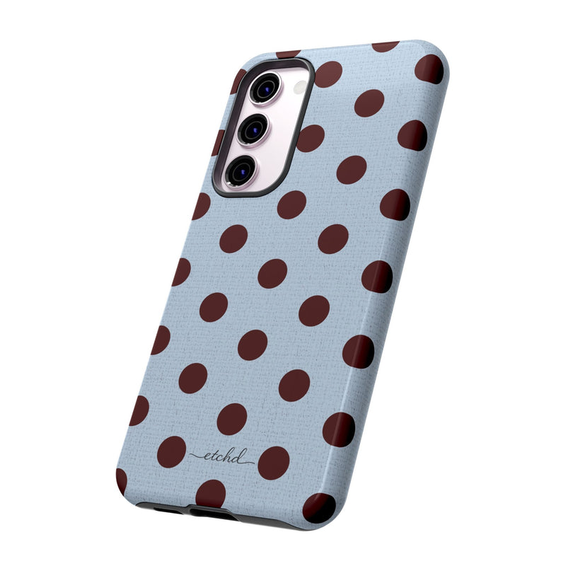 Blue & Cherry Polka Dot Phone Case-zoom-