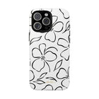 White & Black Floral Phone Case