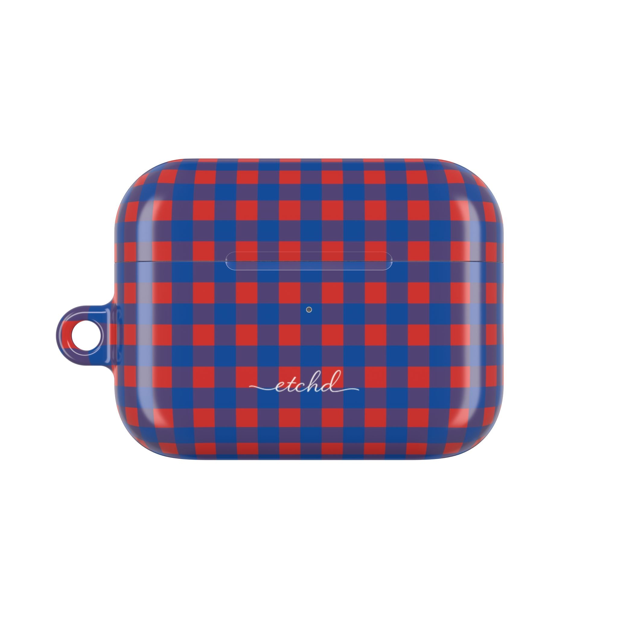 Cobalt & Poppy Gingham AirPod Case by etchd, view 2