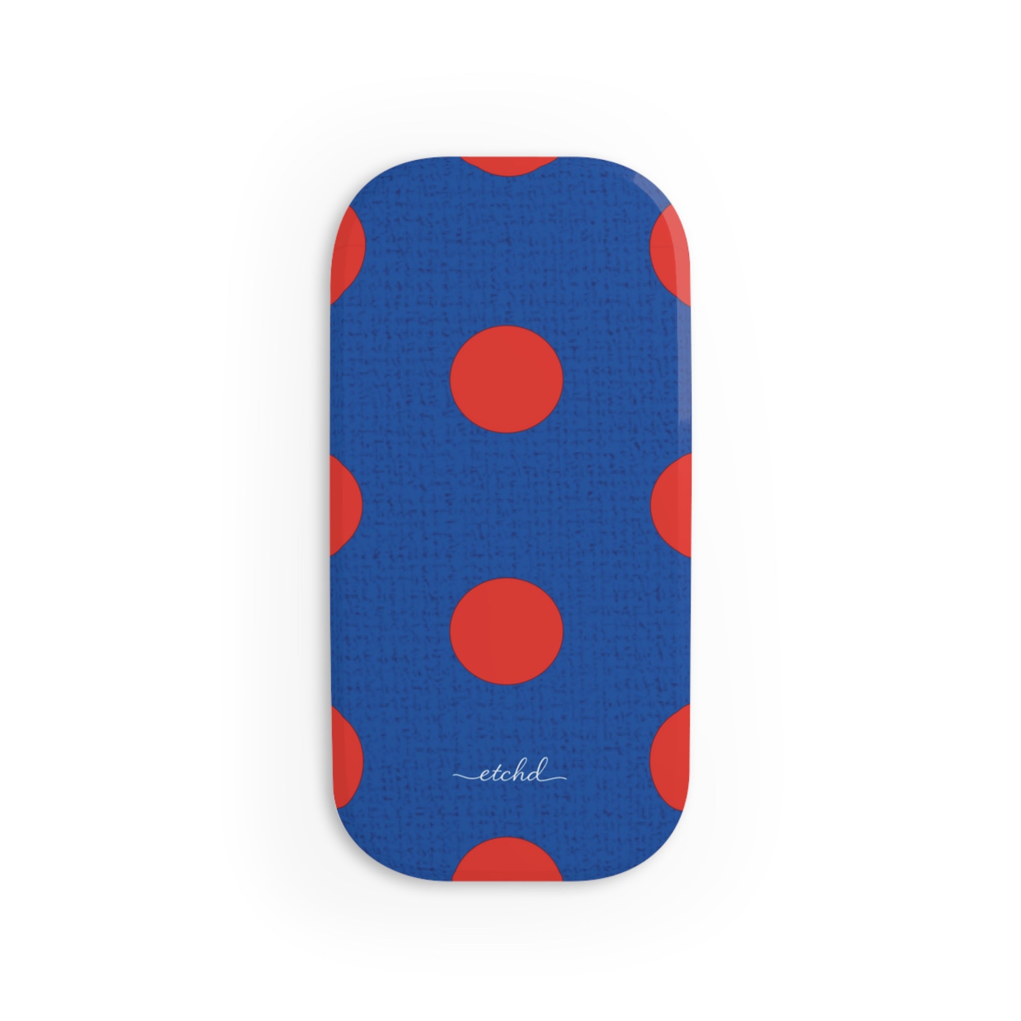 Poppy & Cobalt Polka Dot Anello clip per telefono di etchd, vista 2