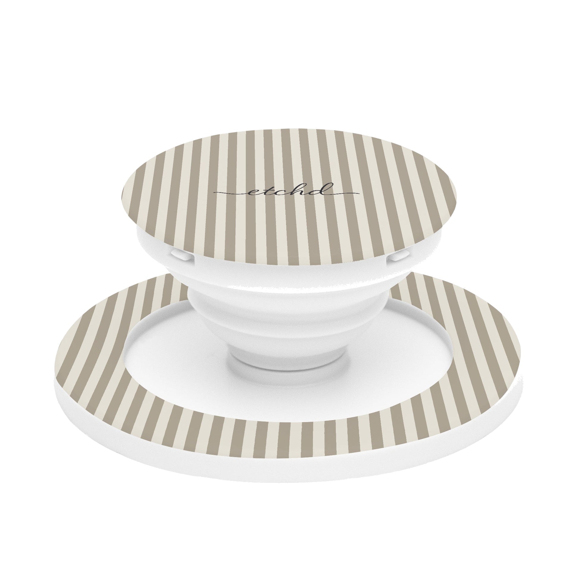 Neutral Striped Phone Grip And Stand by etchd