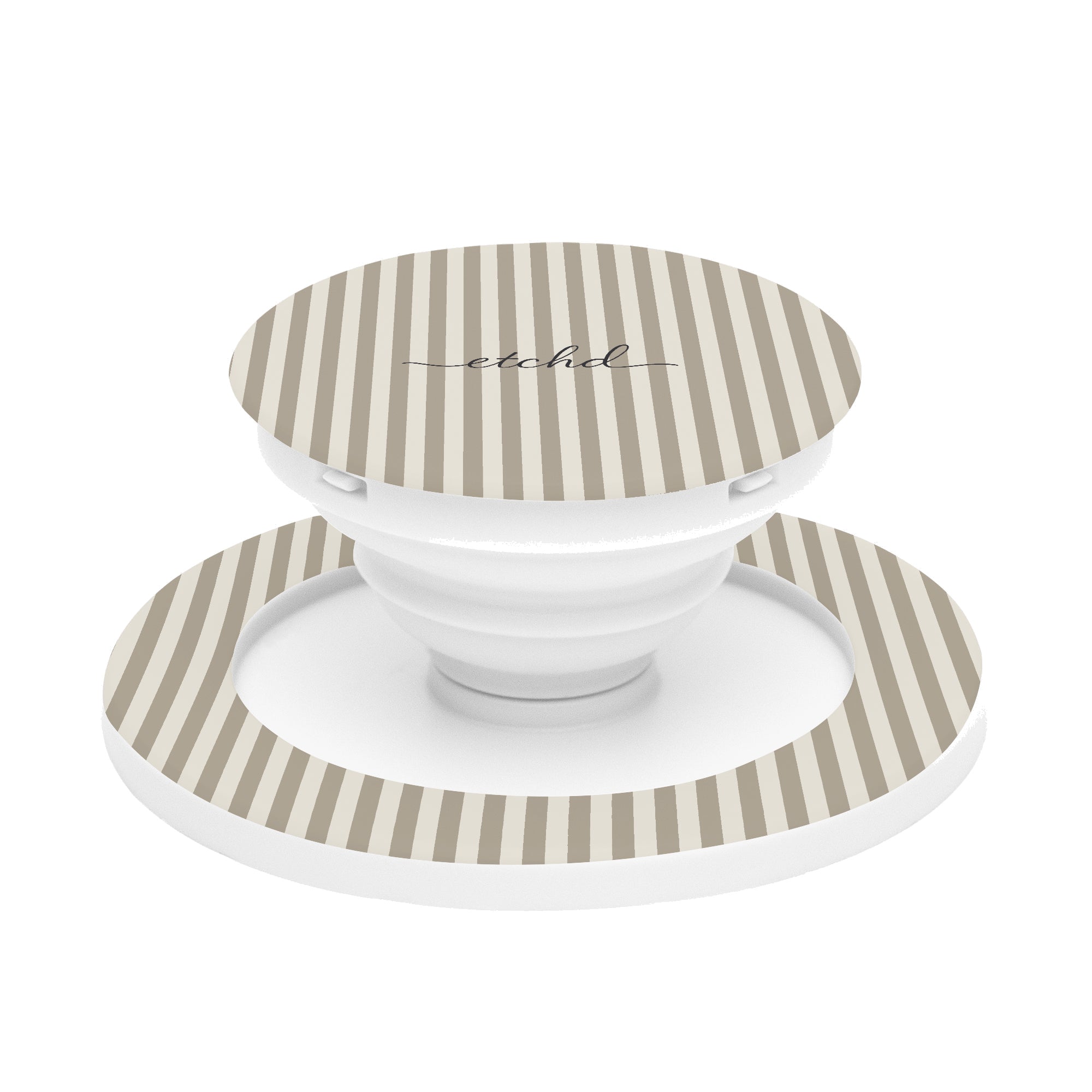 Neutral Striped Phone Grip And Stand by etchd