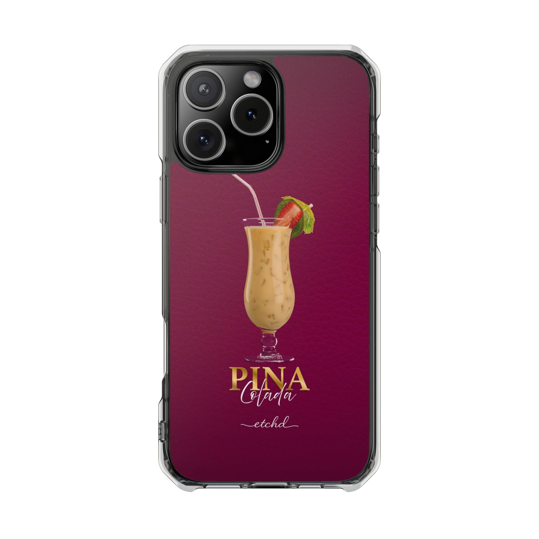 Pina Colada Clear Magnetic Phone Case by etchd