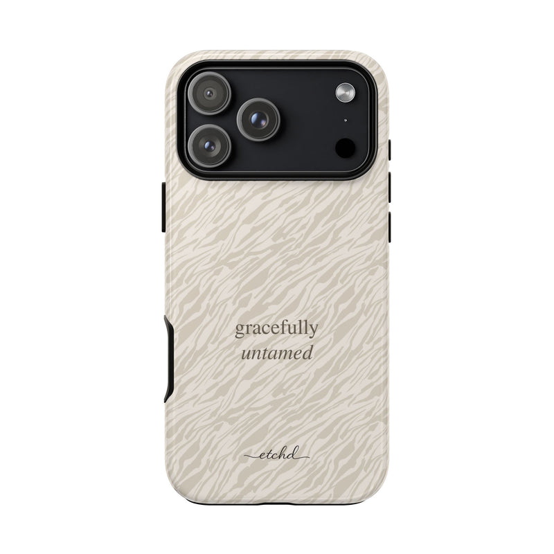 Beige Zebra Phone Case by etchd, view 59
