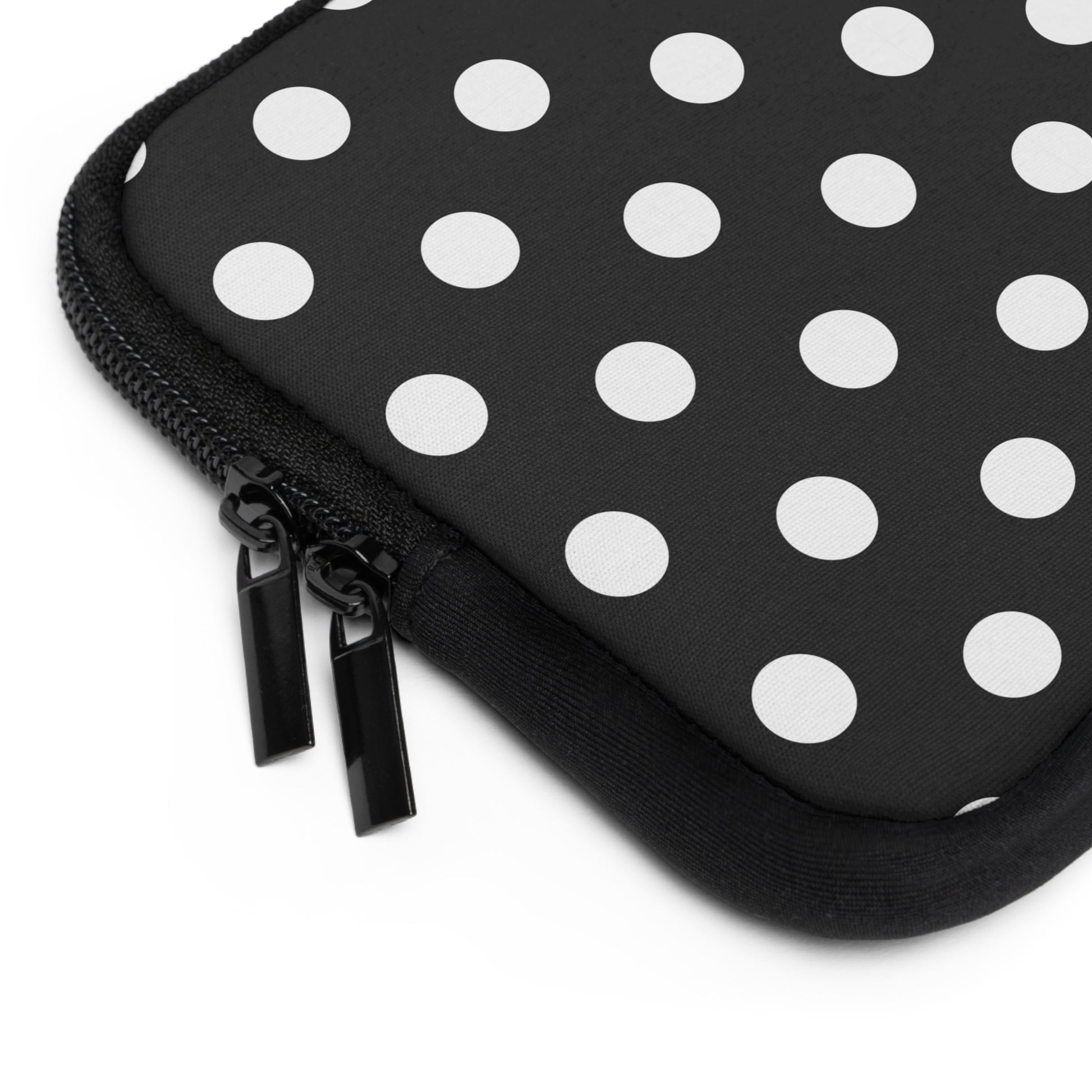 White & Black Polka Dot Laptop Sleeve by etchd, view 12