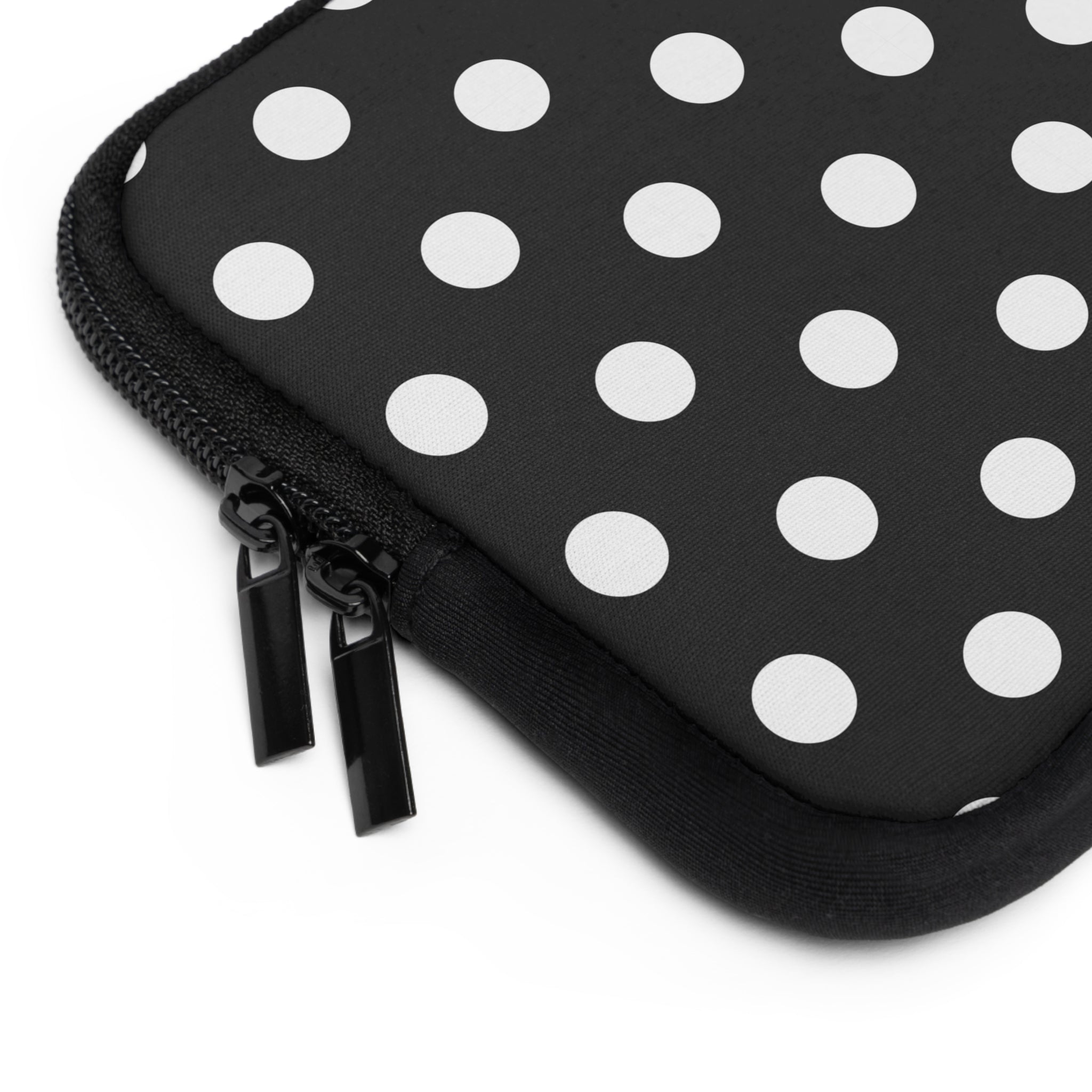 White & Black Polka Dot Laptop Sleeve by etchd, view 12