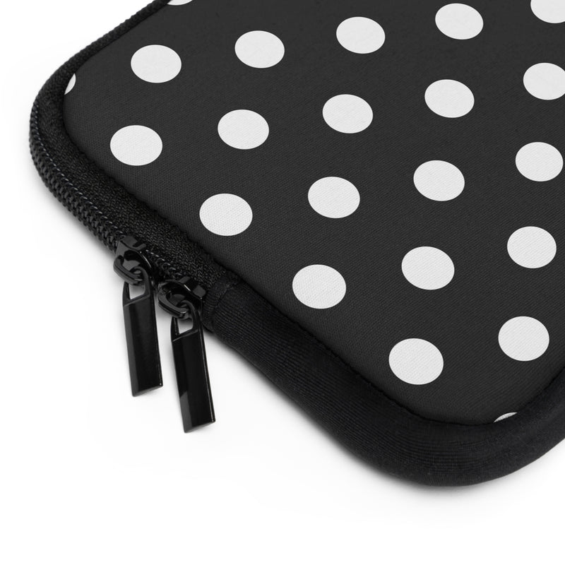White & Black Polka Dot Laptop Sleeve by etchd, view 12