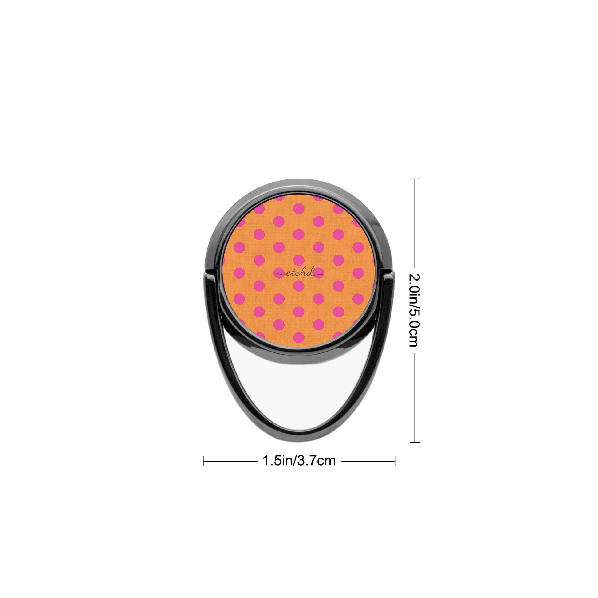 Pink And Orange Polka Dot Phone Ring Holder by etchd, view 3