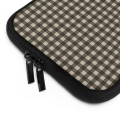 Cream & Brown Gingham Laptop Sleeve by etchd, view 12
