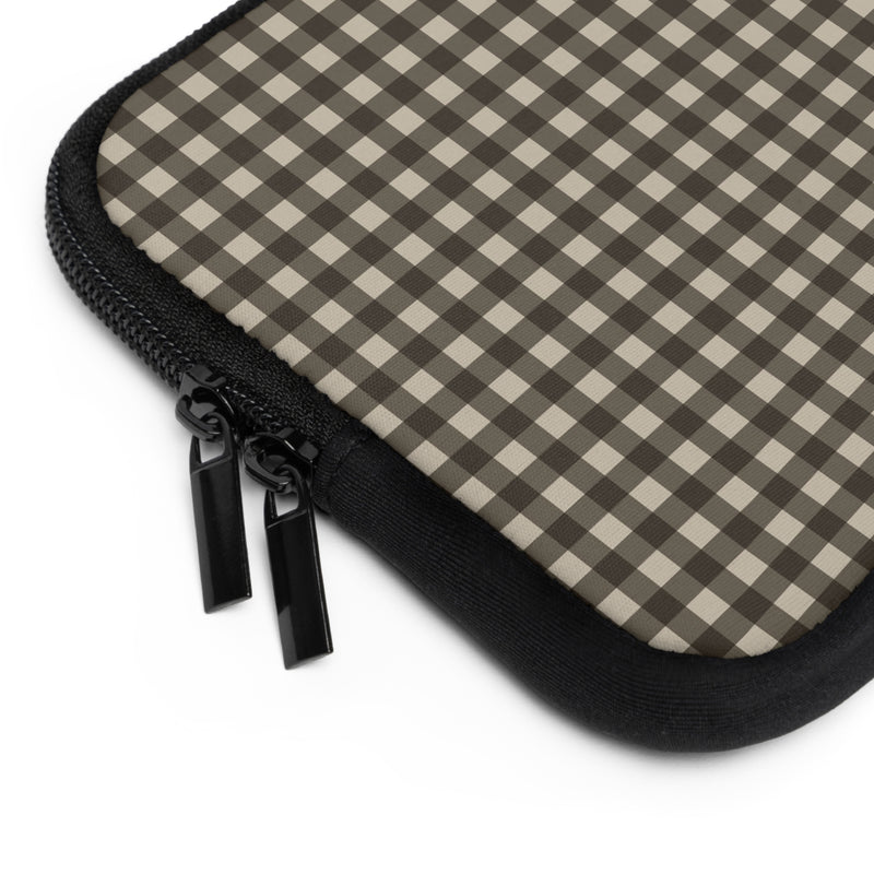 Cream & Brown Gingham Laptop Sleeve by etchd, view 12