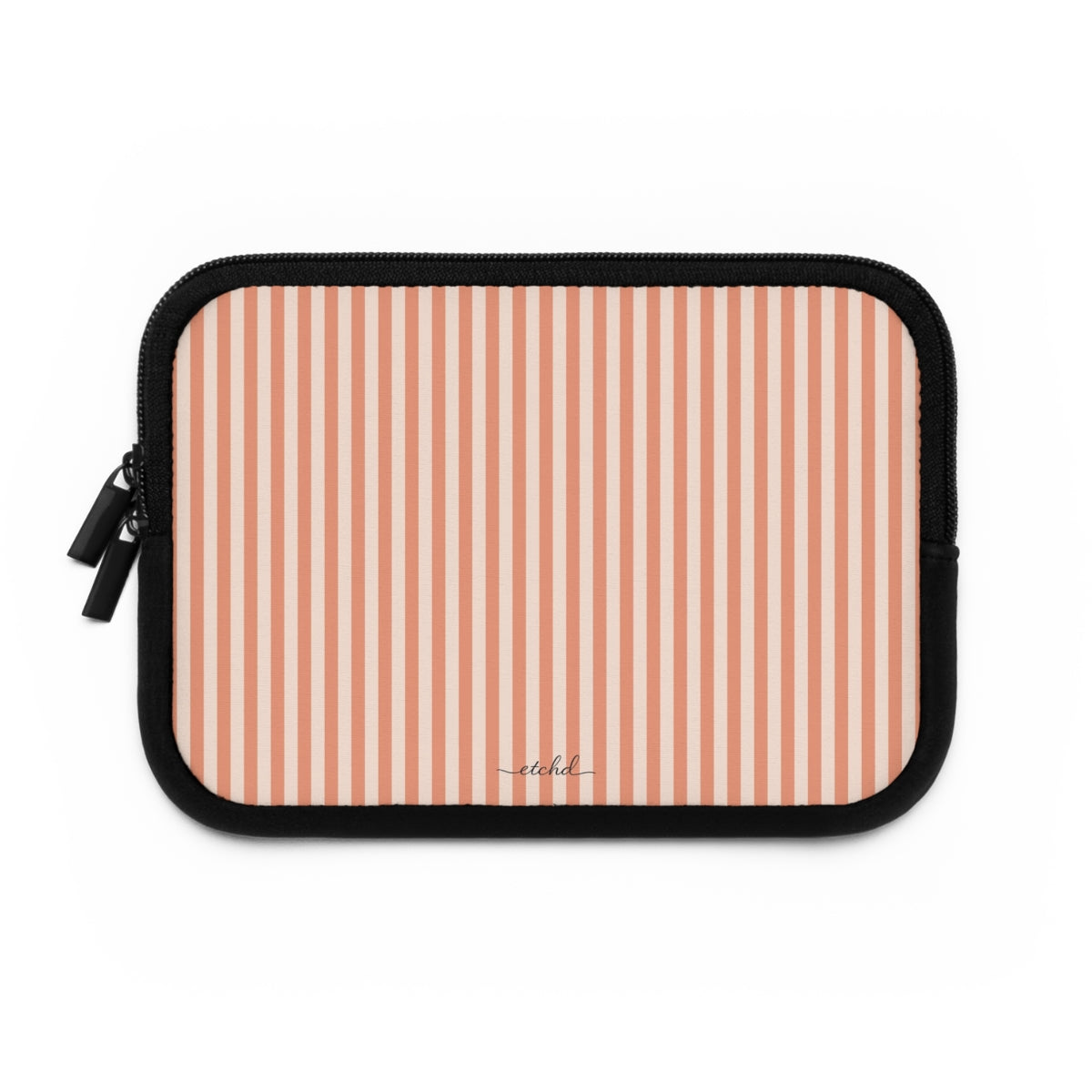 Coral & Cream Striped Custodia per laptop di etchd, vista 2