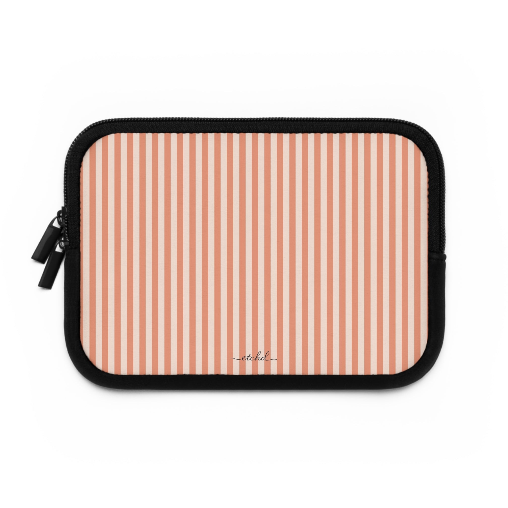 Coral & Cream Striped Laptop Sleeve by etchd, view 2