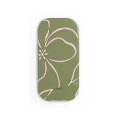 Green & Pink Floral Click-On Phone Grip by etchd