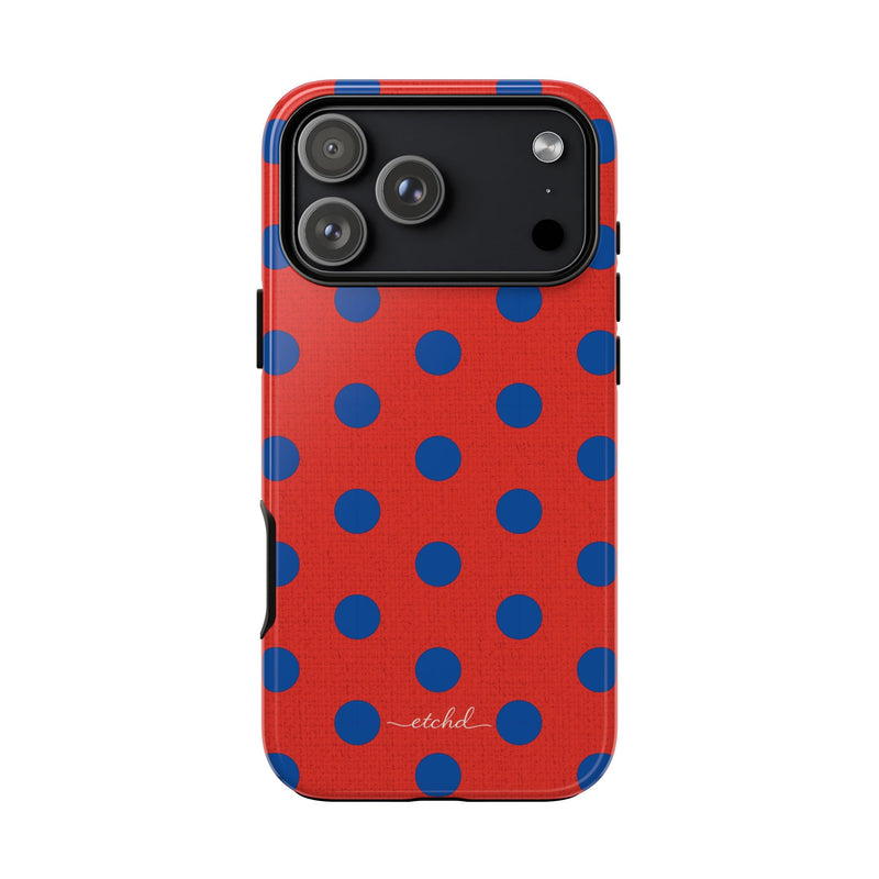 Cobalt & Poppy Polka Dot Phone Case by etchd, view 59