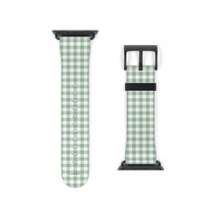 Sage & White Gingham Smartwatch Strap by etchd, view 9