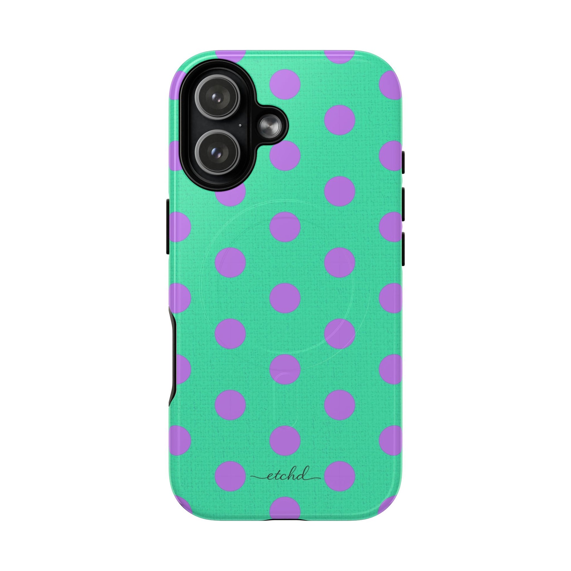 Lilac And Hypermint Polka Dot Magnetic Phone Case by etchd, view 25