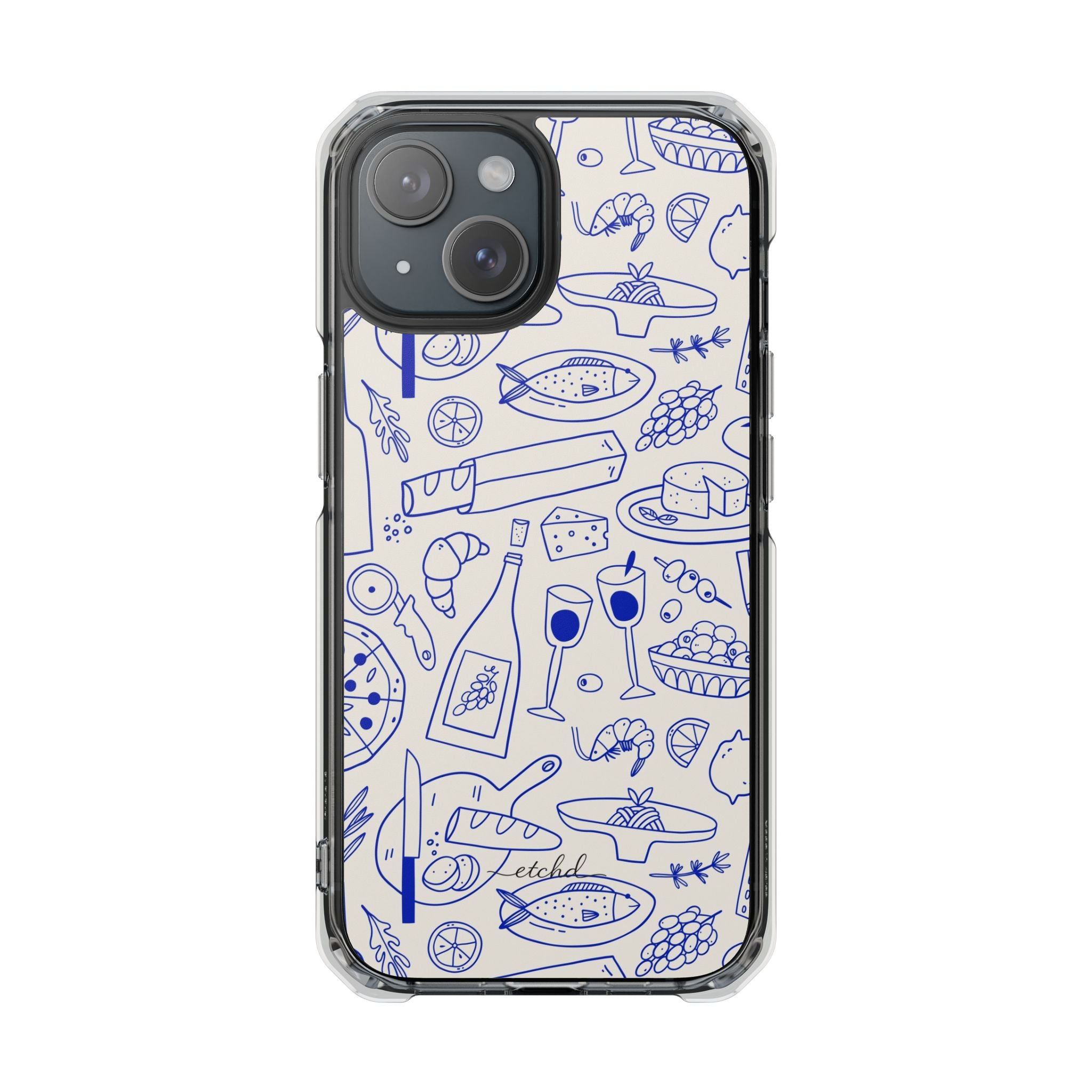Food Pattern Clear Magnetic Phone Case by etchd, view 2