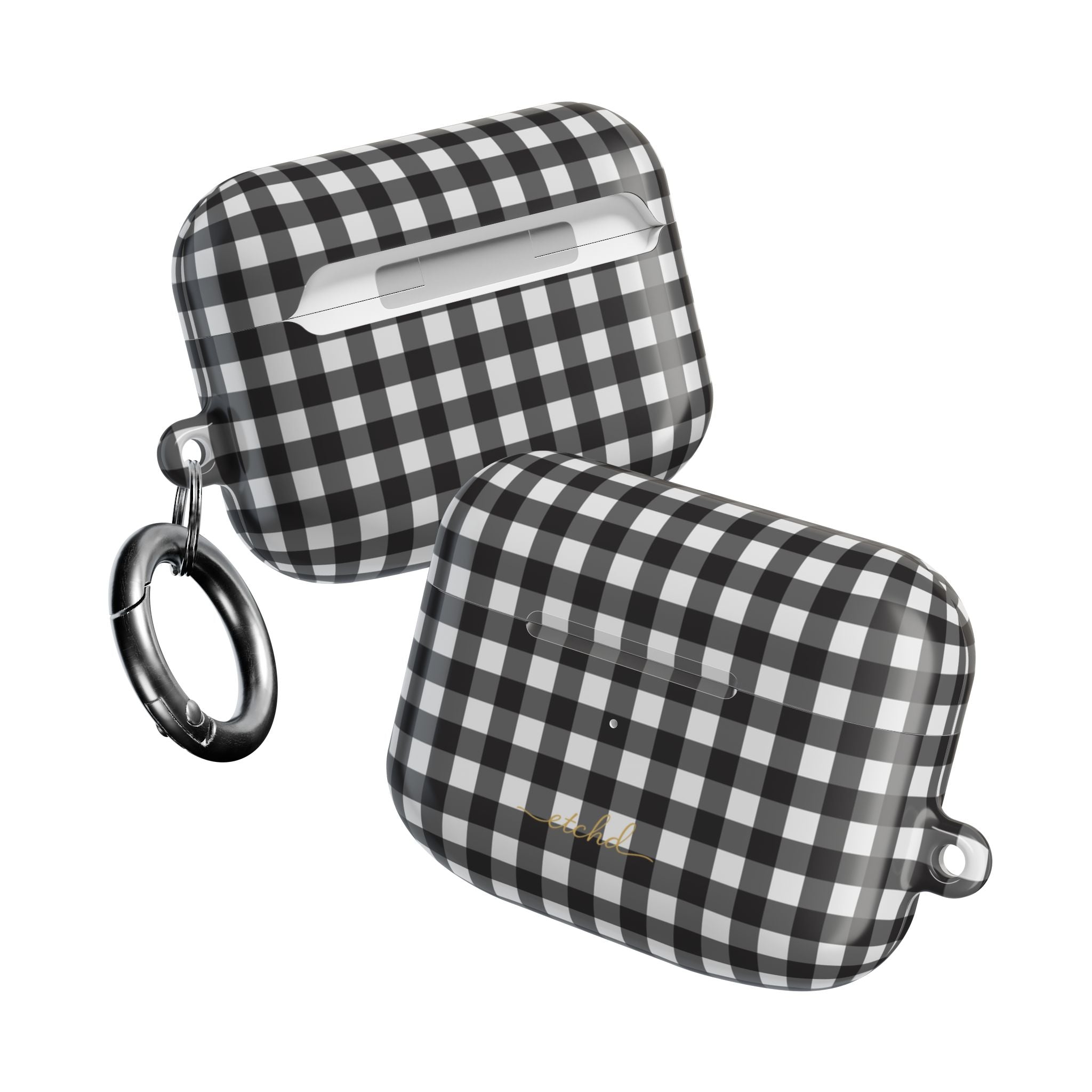 Black & White Gingham AirPod Case by etchd, view 10