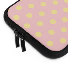 Butter And Pink Polka Dot Laptop Sleeve by etchd, view 12