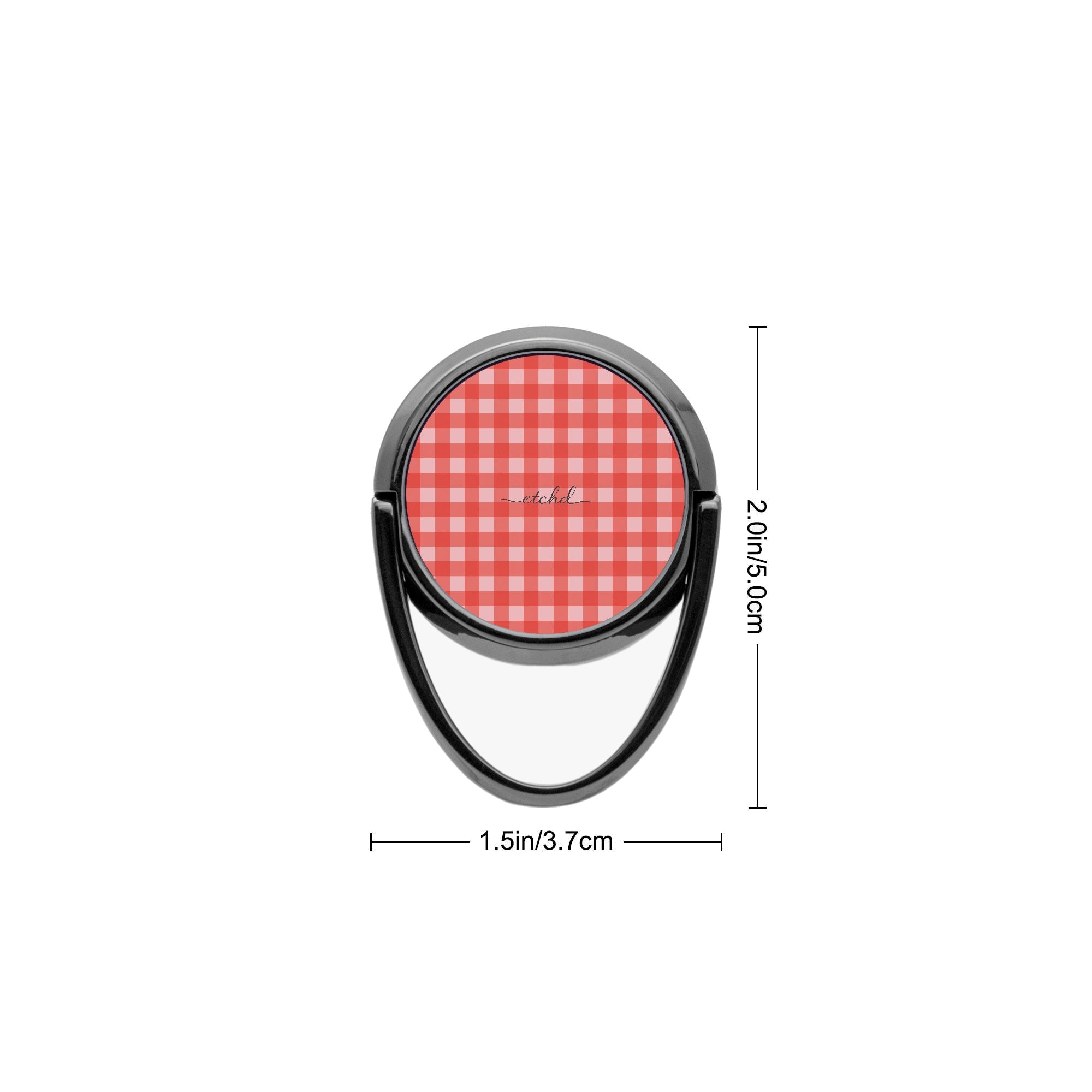 Blush & Poppy Gingham Anello supporto per telefono di etchd, vista 3