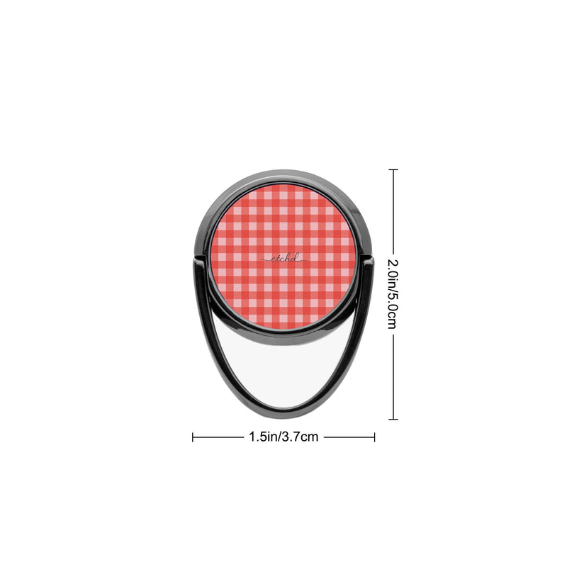 Blush & Poppy Gingham Anello supporto per telefono-zoom-