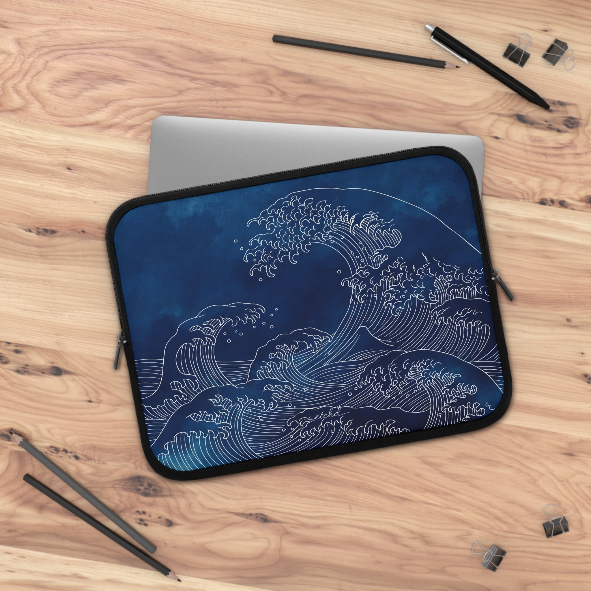 Ocean Wave Laptop Sleeve by etchd, view 5