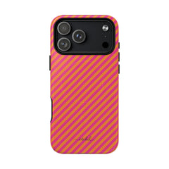 Pink & Orange Striped Diagonal Magnetic Phone Case by etchd, view 31