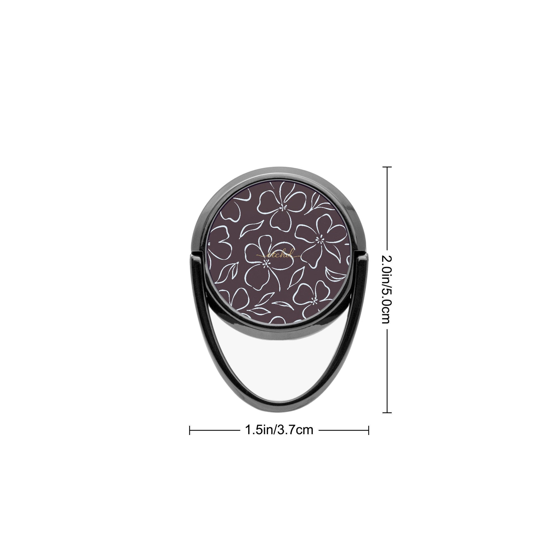 Plum & Blue Floral Phone Ring Holder by etchd, view 3