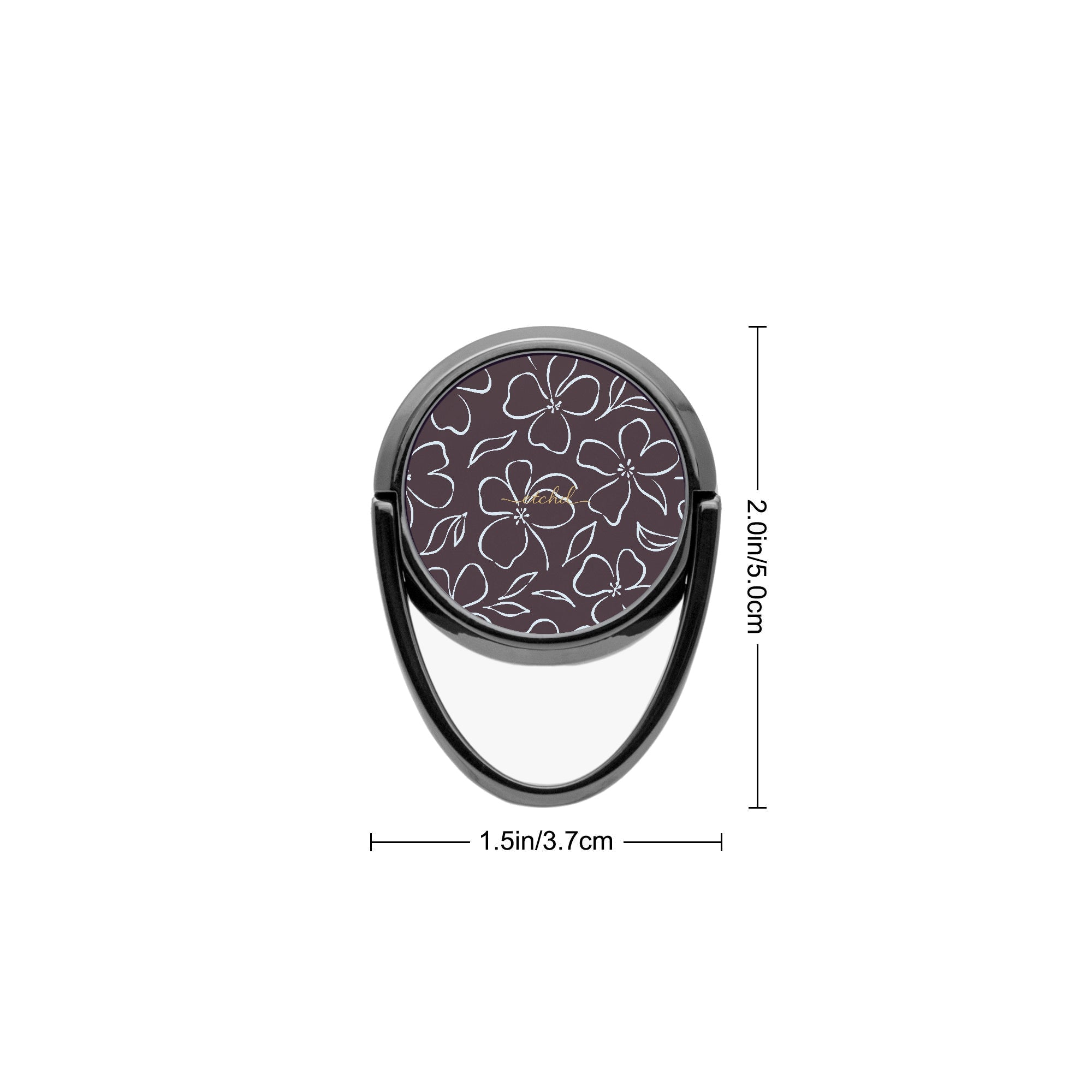 Plum & Blue Floral Phone Ring Holder by etchd, view 3