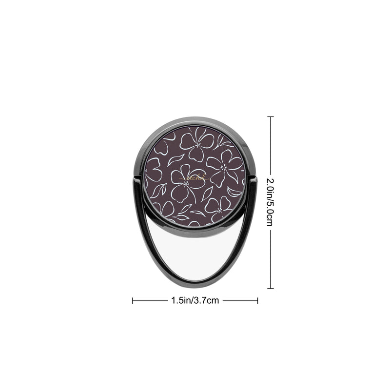 Plum & Blue Floral Phone Ring Holder-zoom-