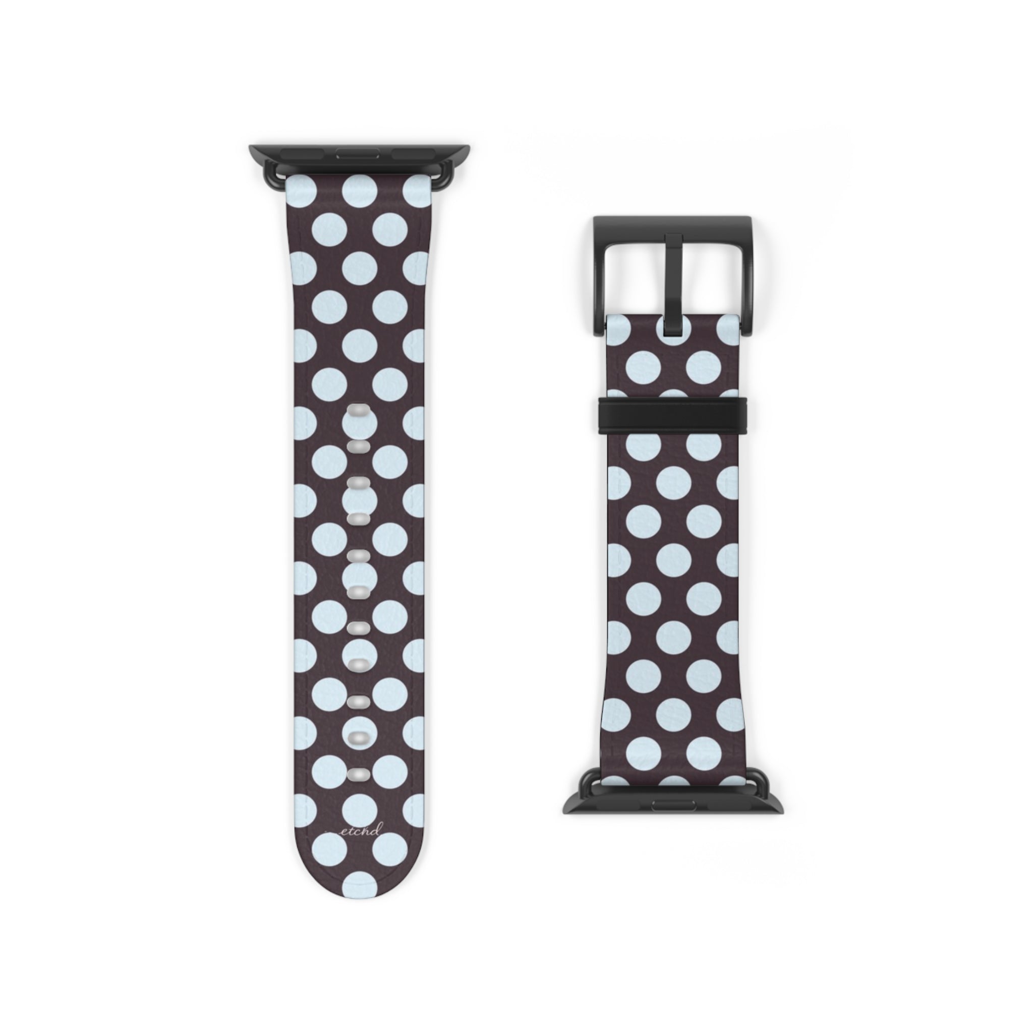 Blue & Plum Polka Dot Smartwatch Strap by etchd, view 9