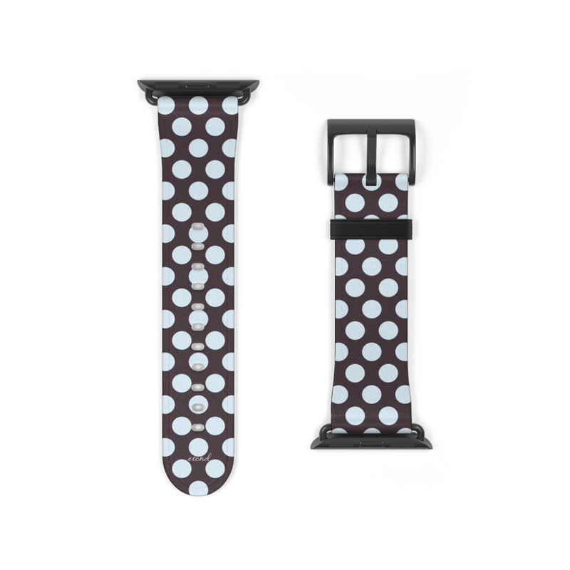 Blue & Plum Polka Dot Smartwatch Strap by etchd, view 9
