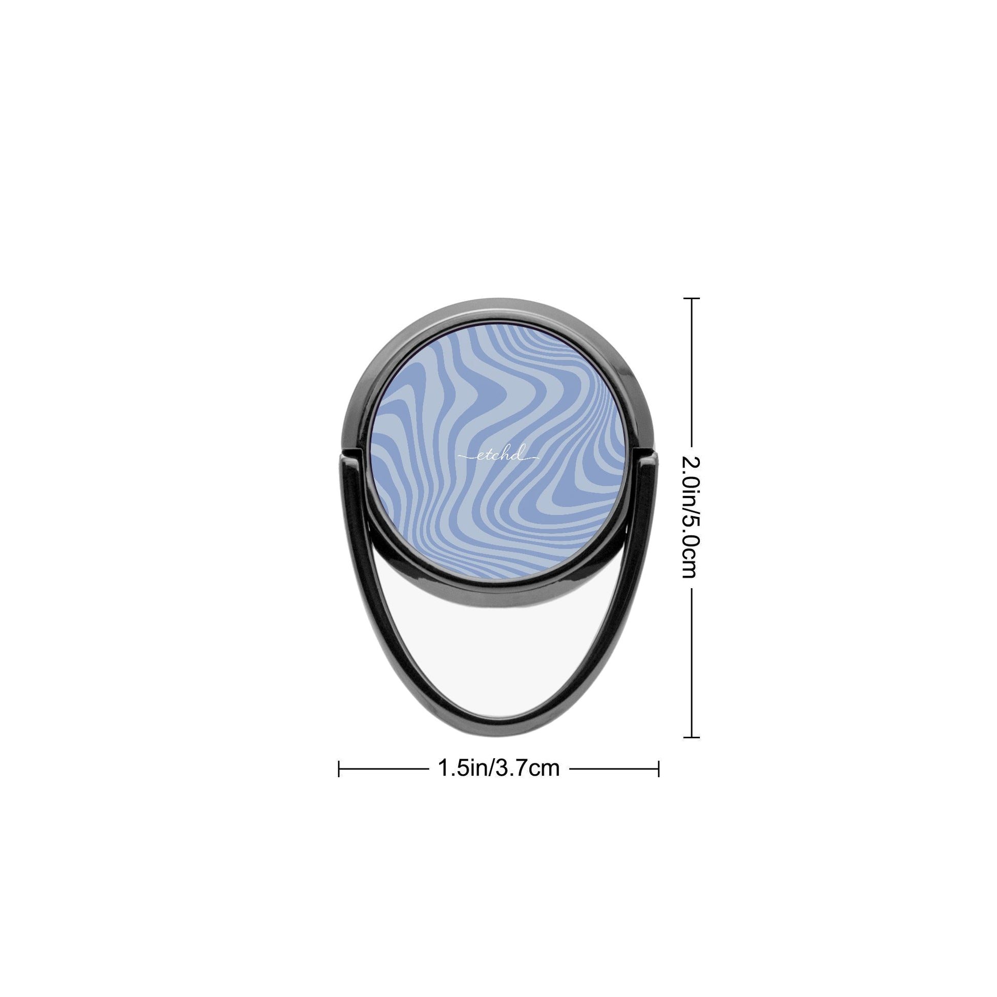 Blue Curved Lines Phone Ring Holder by etchd, view 3
