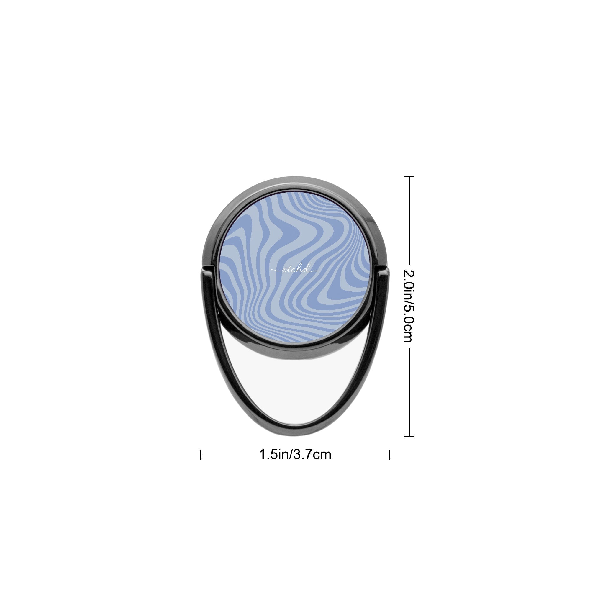Blue Curved Lines Phone Ring Holder by etchd, view 3