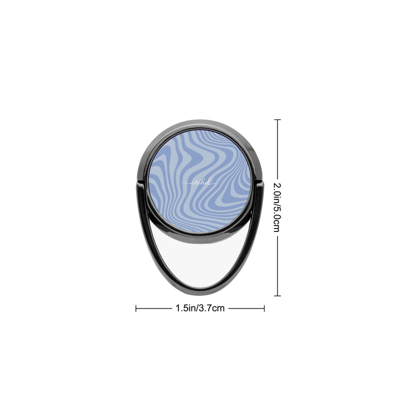 Blue Curved Lines Handy Ring-Halterung-zoom-