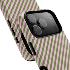 Green & Pink Striped Diagonal Magnetic Phone Case by etchd, view 99