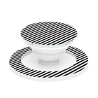 Black & White Striped Diagonal Anello e supporto per telefono