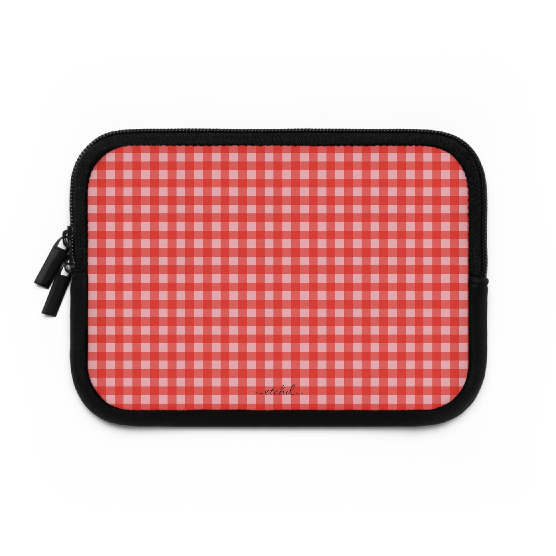 Blush & Poppy Gingham Custodia per laptop di etchd, vista 2