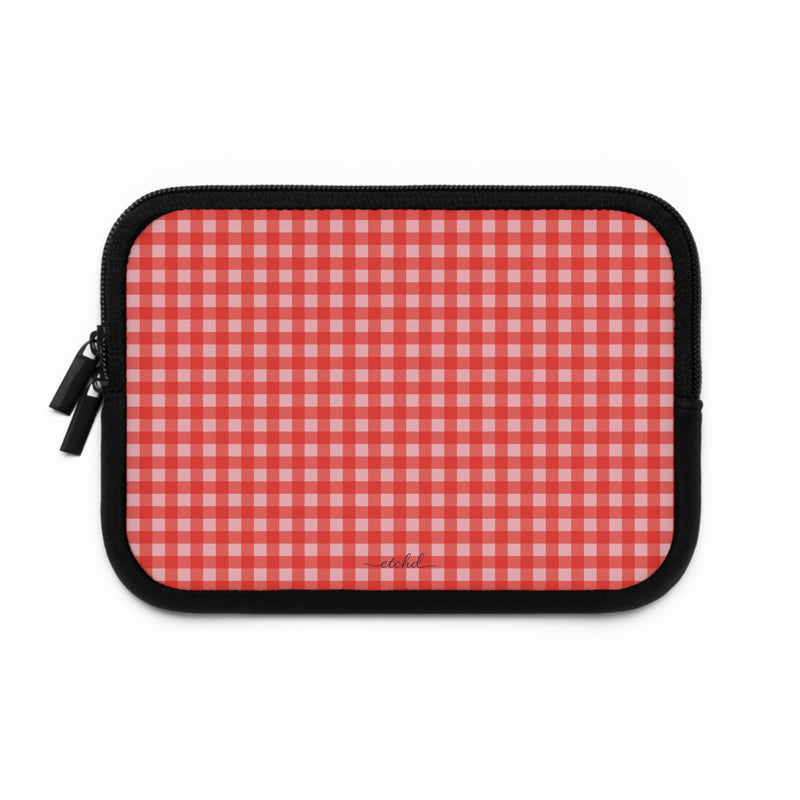 Blush & Poppy Gingham Custodia per laptop di etchd, vista 2