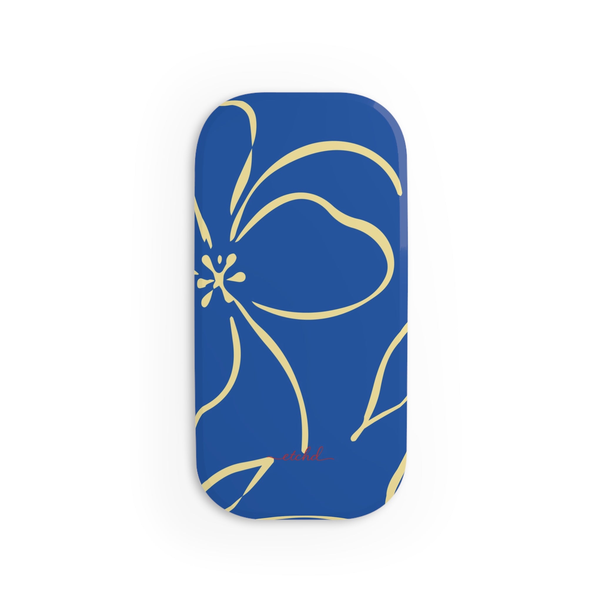 Cobalt & Butter Floral Anello clip per telefono di etchd, vista 2
