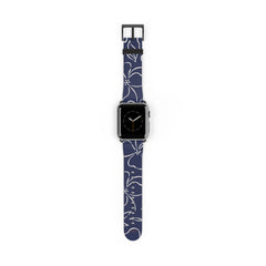 Navy & Cream Floral Correa para smartwatch de etchd